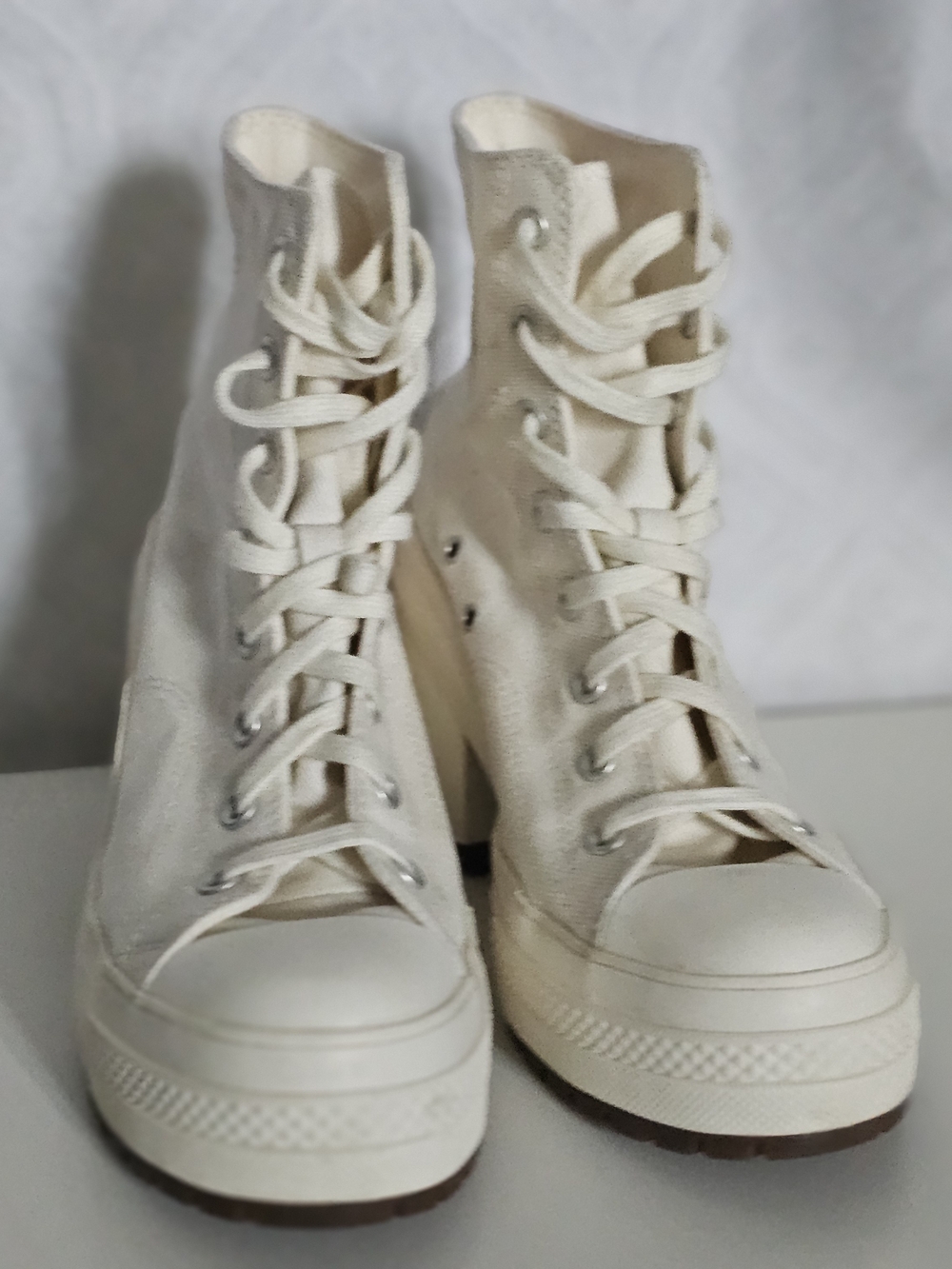 Converse Unisex Cream High-Top Lace-Up Boots